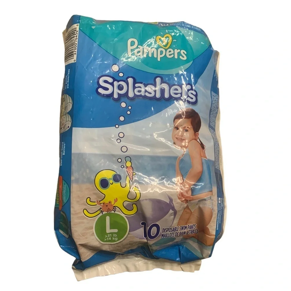 Pampers | Splashers Size Large New Pack 10 Disposable Diapers Swim Pants
